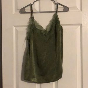 Army green satin tank